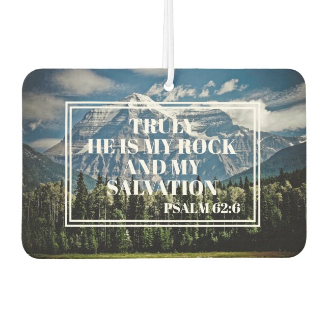 Truly He My Rock Christian Bible Verse Mountain Air Freshener (Front)