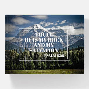 Truly He My Rock Christian Bible Verse Mountain Paperweight