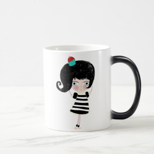 Truly magic black mug when is hot doll appear 