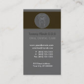 Truly One-of-a-Kind Dentist Minimalist  Gray Tooth Business Card (Front)