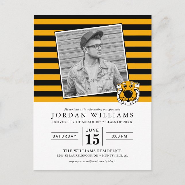 Truman the Tiger | Graduation Announcement Postcard (Front)