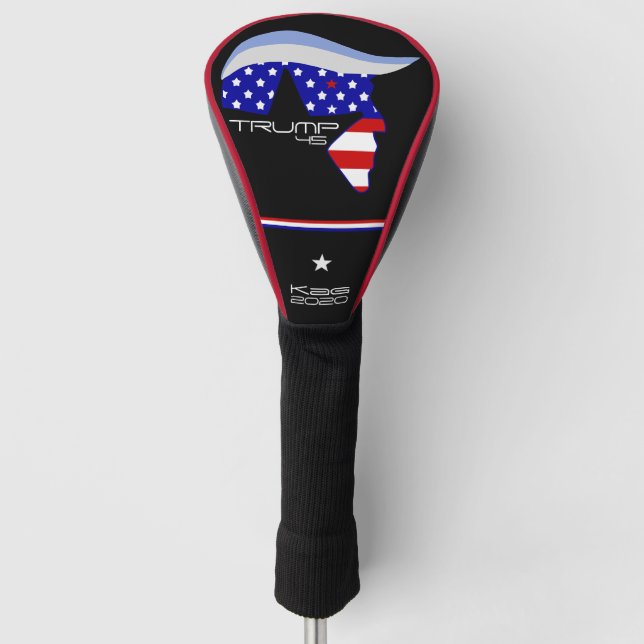 Trump45 Red White & Blue KAG2020 Golf Head Cover (Front)
