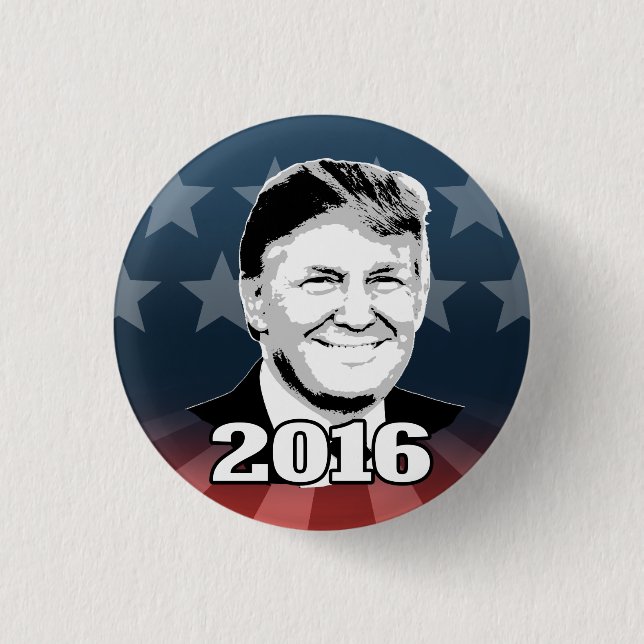 Trump 2016 pinback button (Front)
