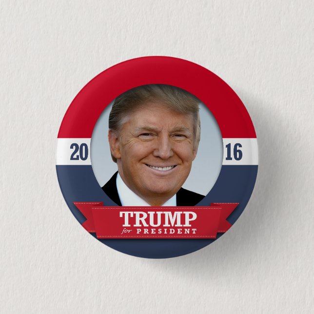 Trump 2016 pinback button (Front)