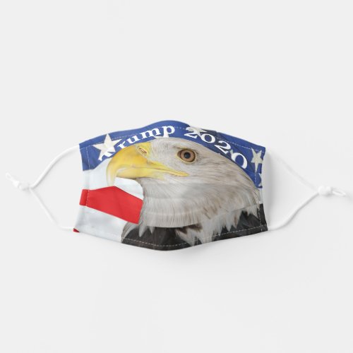 Trump 2020 Bald Eagle Against the American Flag Adult Cloth Face Mask
