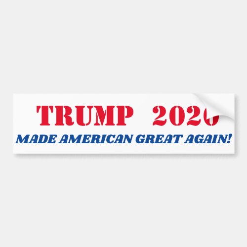 TRUMP 2020 BUMPER STICKER TRUMP 2020 BUMPER STICKER
