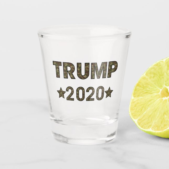 Trump 2020 Camouflage Campaign Shot Glass (Front)