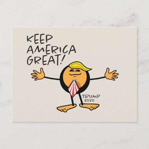 TRUMP 2020 Cartoon Keep America Great Postcard