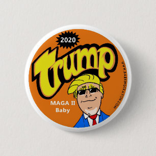 Trump 2020 cheese puff style button