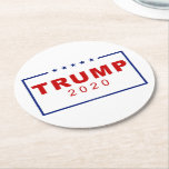 Trump 2020 Classic Rectangle Logo Round Paper Coaster