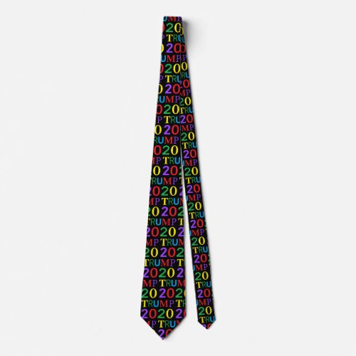 Trump 2020 colorful bold print tie neck tie