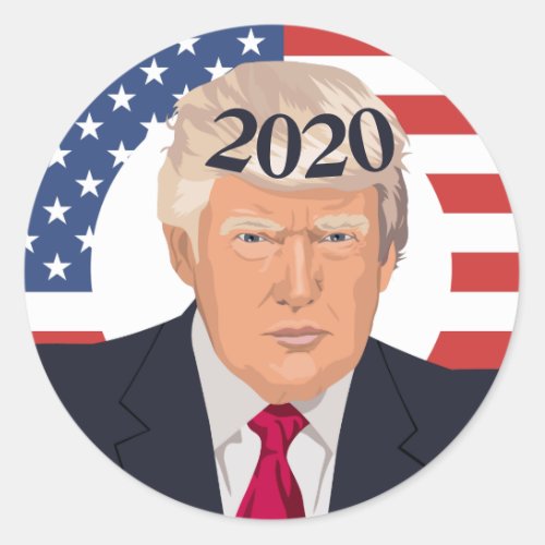 Trump 2020  Donald J Trump 45th President USA Classic Round Sticker