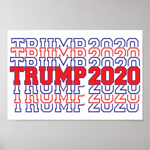 Trump 2020 Election Red White Blue Poster