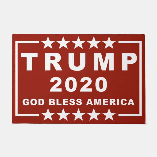 TRUMP 2020 - GOD BLESS AMERICA- 24" x 36" Door Mat (Front)