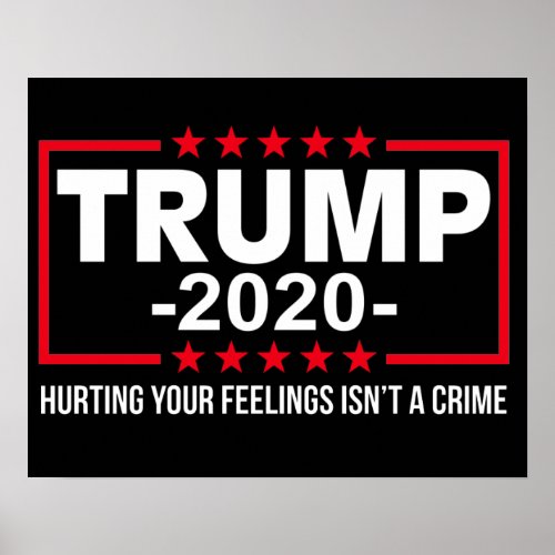 Trump 2020 Hurting Your Feelings Isnt A Crime Poster