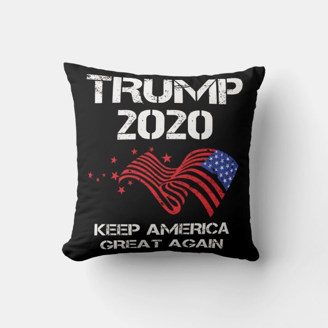 Trump 2020 Keep America Great Again Throw Pillow (Front)