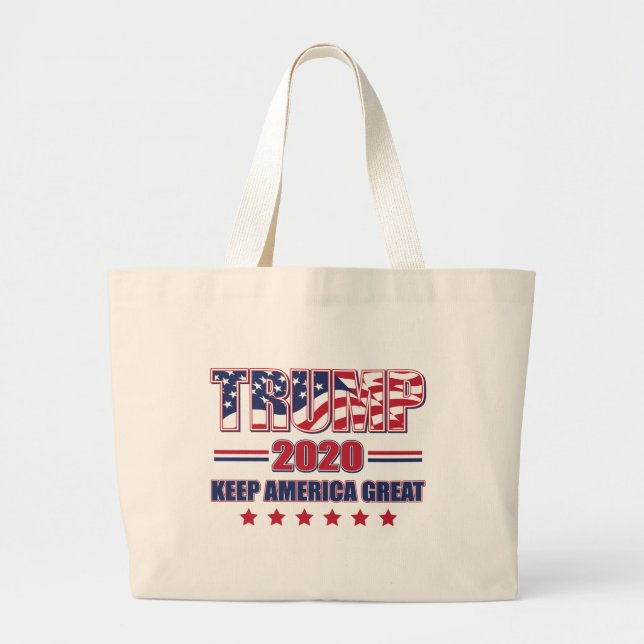 Trump 2020 Keep America Great Large Tote Bag (Front)