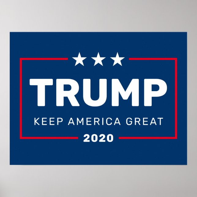 Trump 2020 Keep America Great - modern blue red Poster (Front)