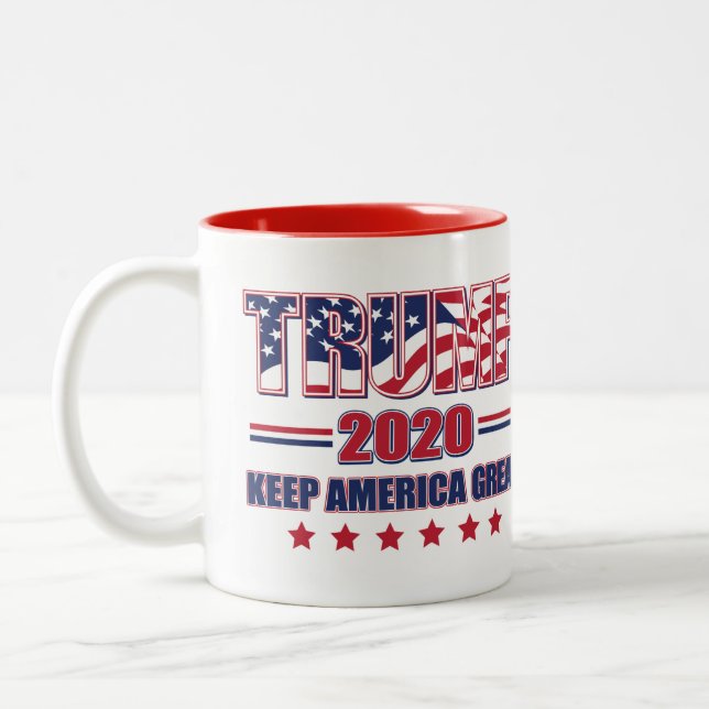 Trump 2020 Keep America Great Two-Tone Coffee Mug (Left)