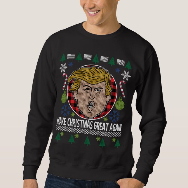 Trump 2020 Make Christmas Great Again Ugly Sweater (Front)