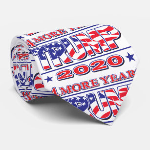 TooLoud Keep America Great Trump 2020 Printed White Neck Tie