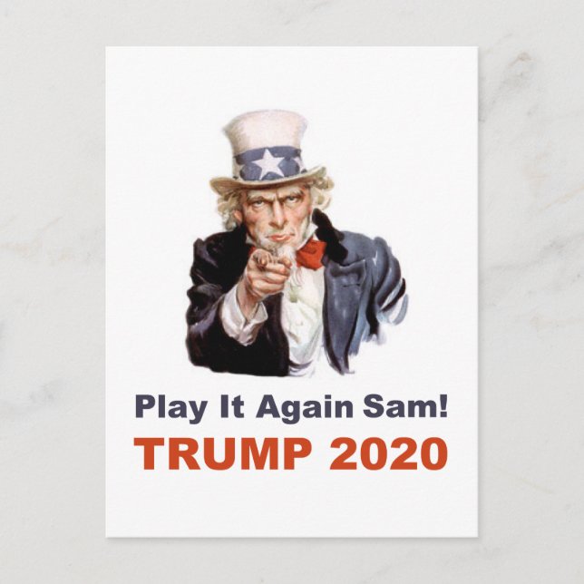 Trump 2020 Play it again Sam popular Postcard (Front)