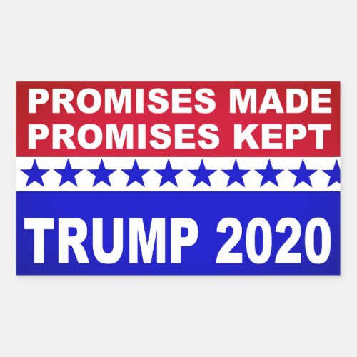 Trump 2020 Promises Kept popular Rectangular Sticker