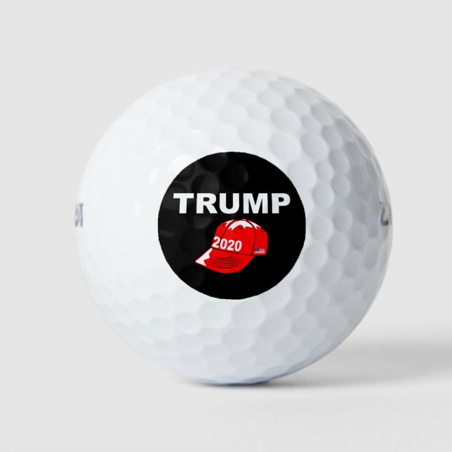 Trump 2020 Red Cap Re-elect President Campaign Golf Balls (Front)