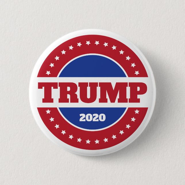 Trump 2020 Red White and Blue Button (Front)