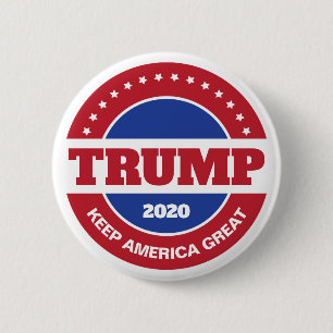 Trump 2020 Red White and Blue Button