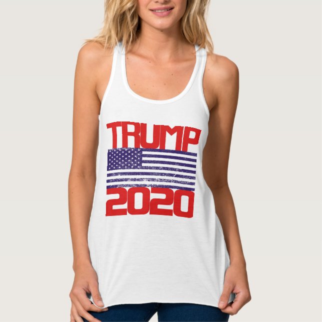 Trump 2020 Red White and Blue Tank Top (Front)