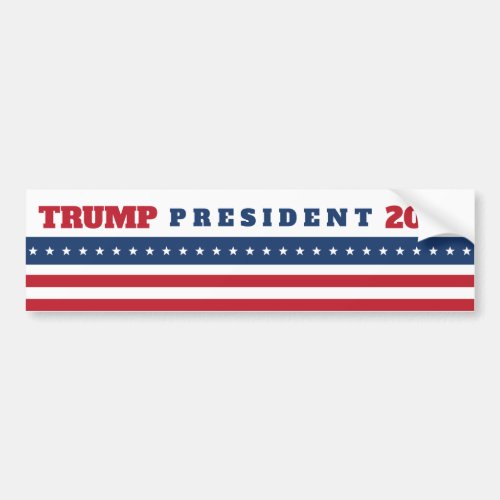 Trump 2020 Red White  Blue Flag Bumper Sticker