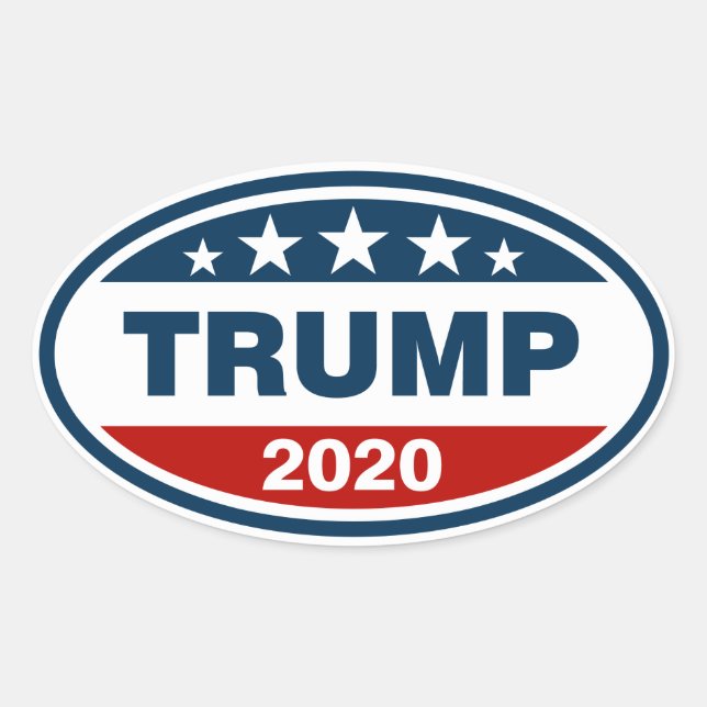 Trump 2020 Red/White/Blue Oval Sticker (Front)