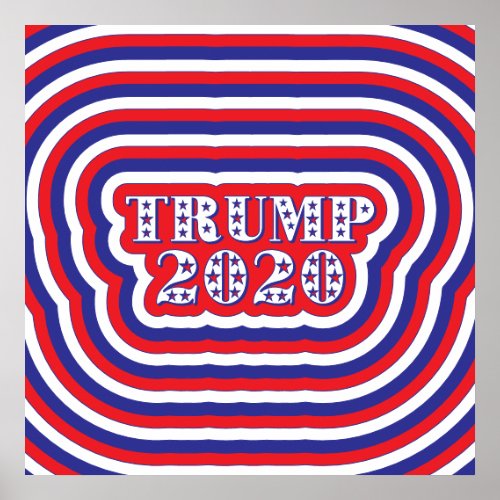 Trump 2020 Retro Patriotic Stripes Poster