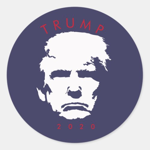 Trump 2020 simple silhouette classic round sticker