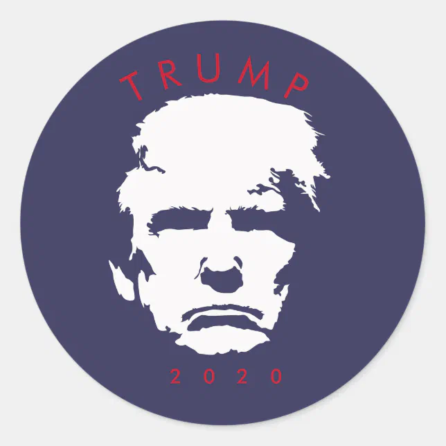 Trump 2020 simple silhouette classic round sticker | Zazzle