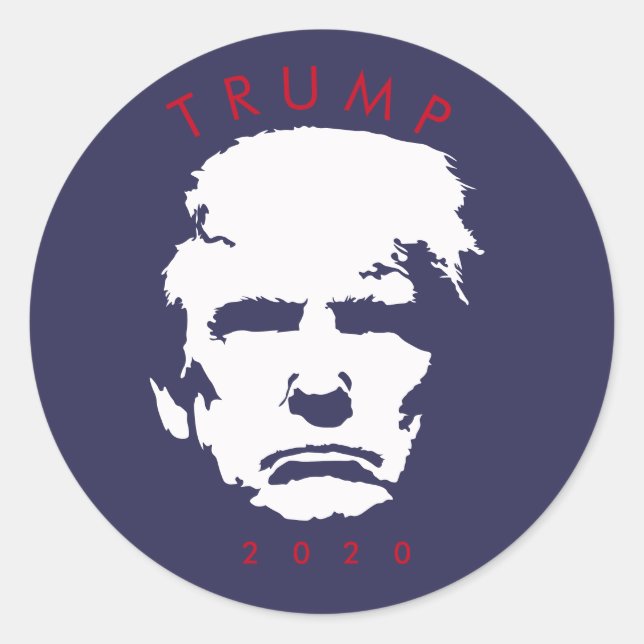 Trump 2020 simple silhouette classic round sticker (Front)