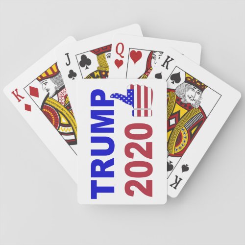 Trump 2020 Thumbs Up red white and blue Poker Cards