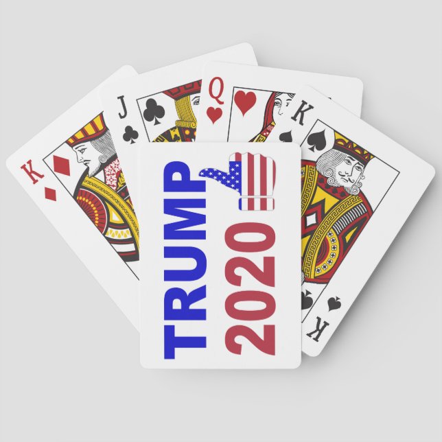 Trump 2020 Thumbs Up red white and blue Poker Cards (Back)