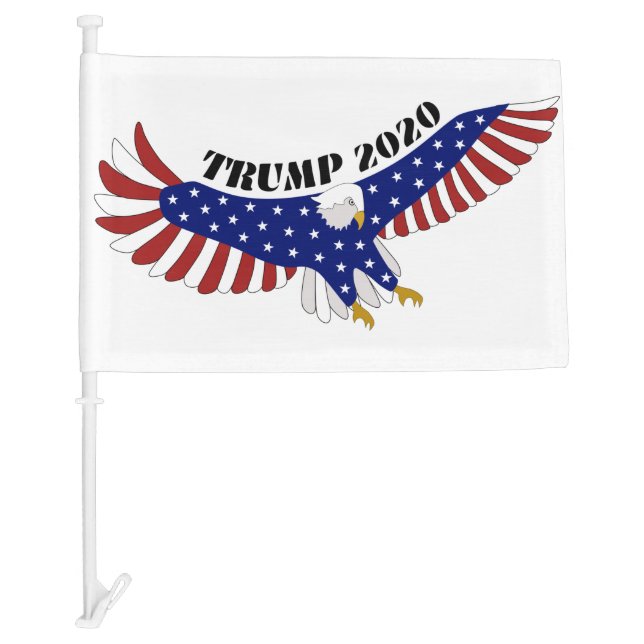 Trump 2020 USA Eagle Logo Car Flag (Front)