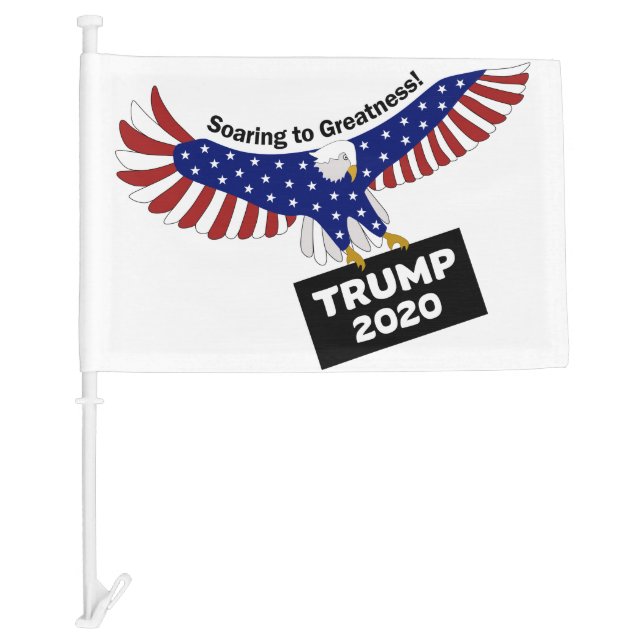 Trump 2020 USA Eagle Logo/Greatness Slogan Car Flag (Front)