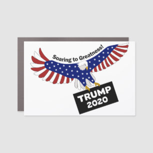 Trump 2020 USA Eagle Logo/Greatness Slogan Car Magnet