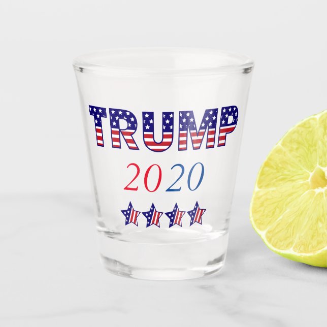 Trump 2020 USA Patriotic Shot Glass (Front)