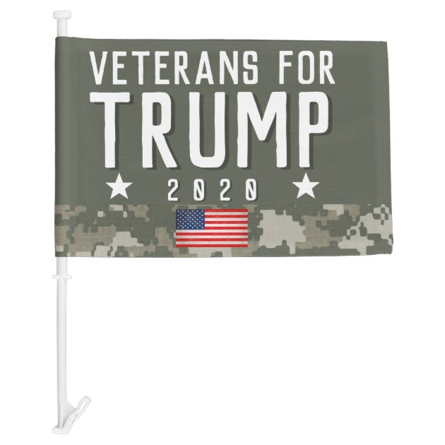 Trump 2020 Veterans for Trump Camo Car Flag Zazzle