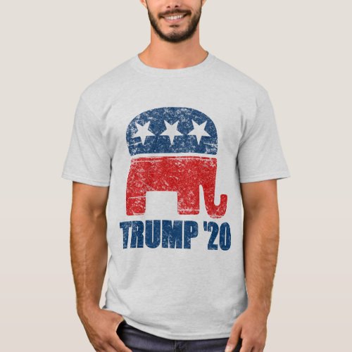 Trump 2020 Vintage Distressed Republican Logo T_Shirt