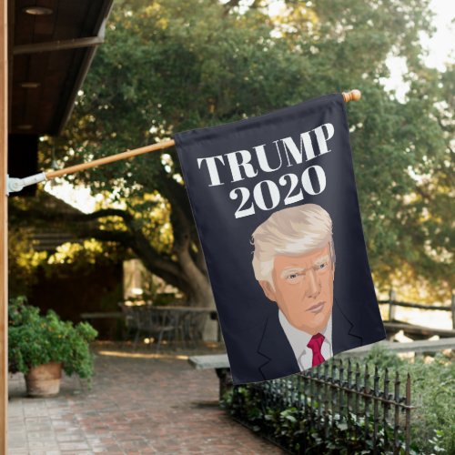 Trump 2020  Vote President head and shoulders House Flag