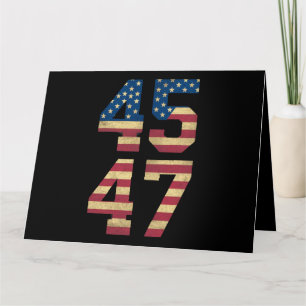 Trump 2024 45 47 Vintage American Flag Retro 4547  Card