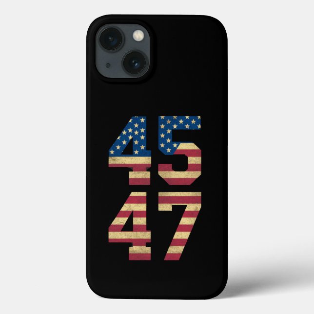 Trump 2024 45 47 Vintage American Flag Retro 4547  Case-Mate iPhone Case (Back)