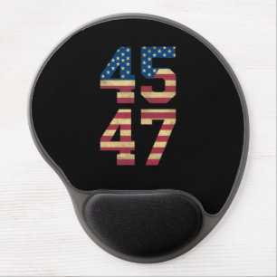 Trump 2024 45 47 Vintage American Flag Retro 4547 Gel Mouse Pad