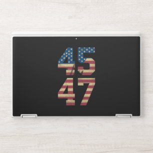 Trump 2024 45 47 Vintage American Flag Retro 4547 HP Laptop Skin